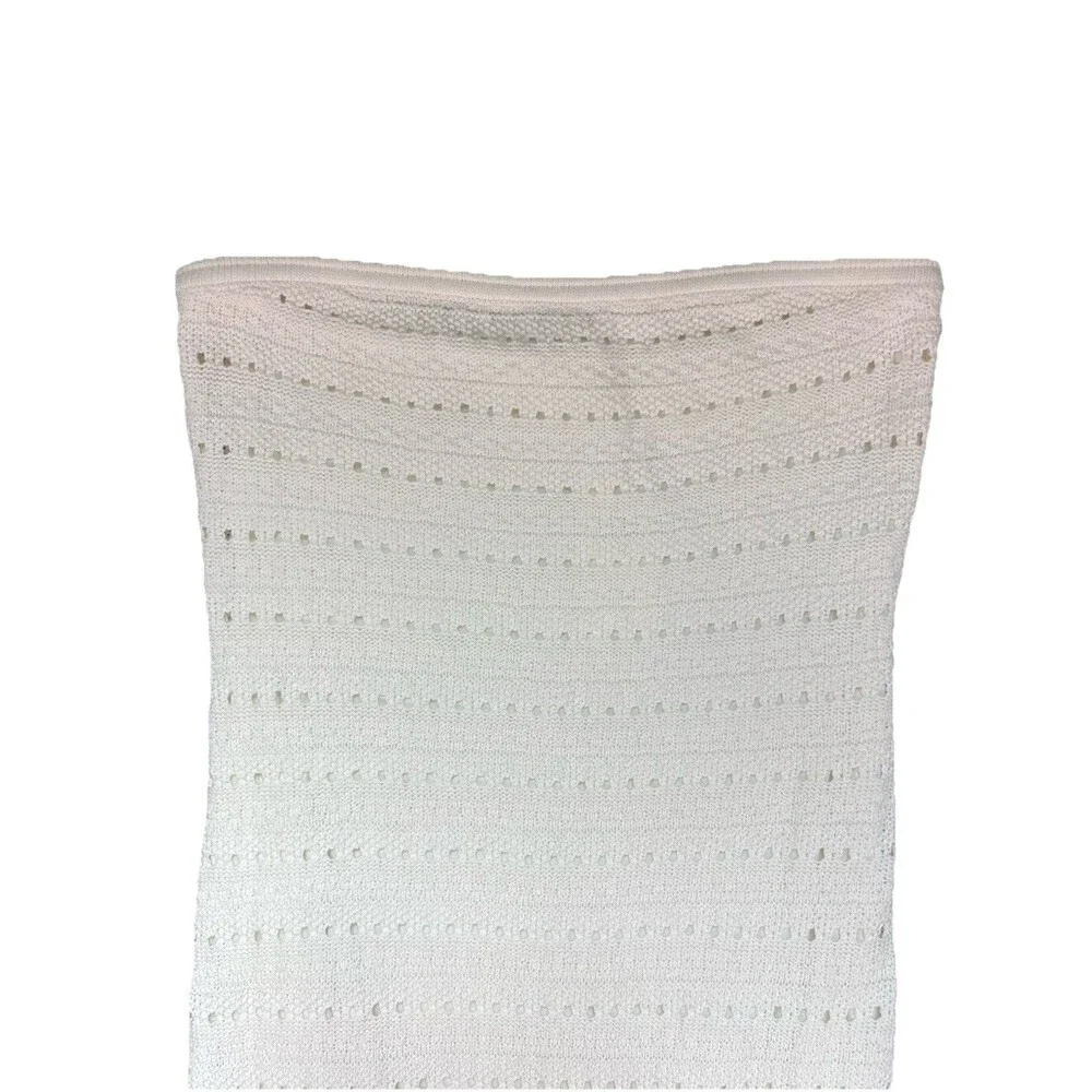 Abercrombie & Fitch Strapless Crochet Style Maxi Dress Cream Size Medium NWT